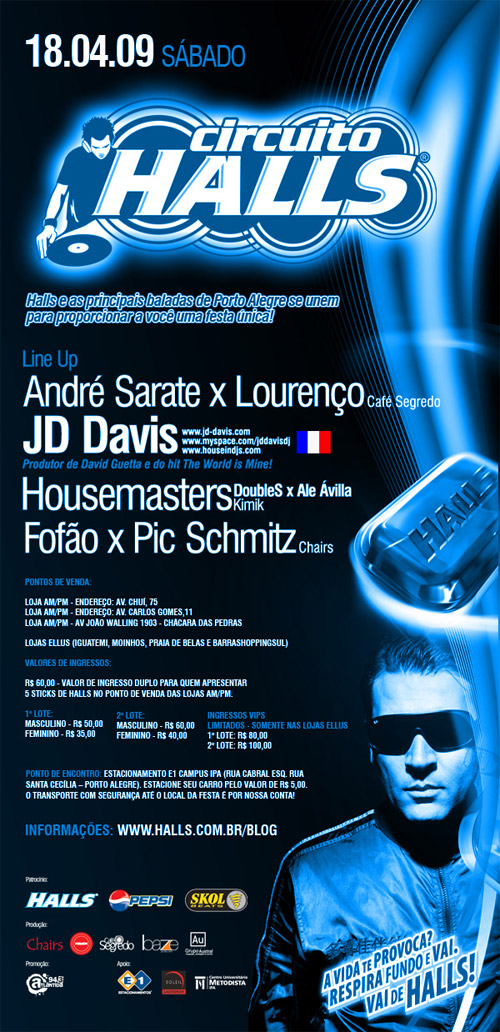 Flyer - Circuito Halls - Porto Alegre 